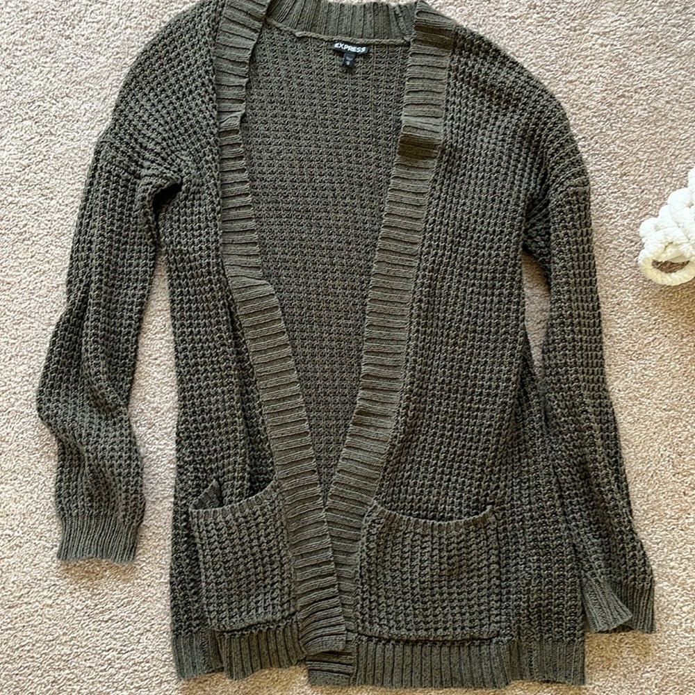 Express Open Cardigan size M Olive